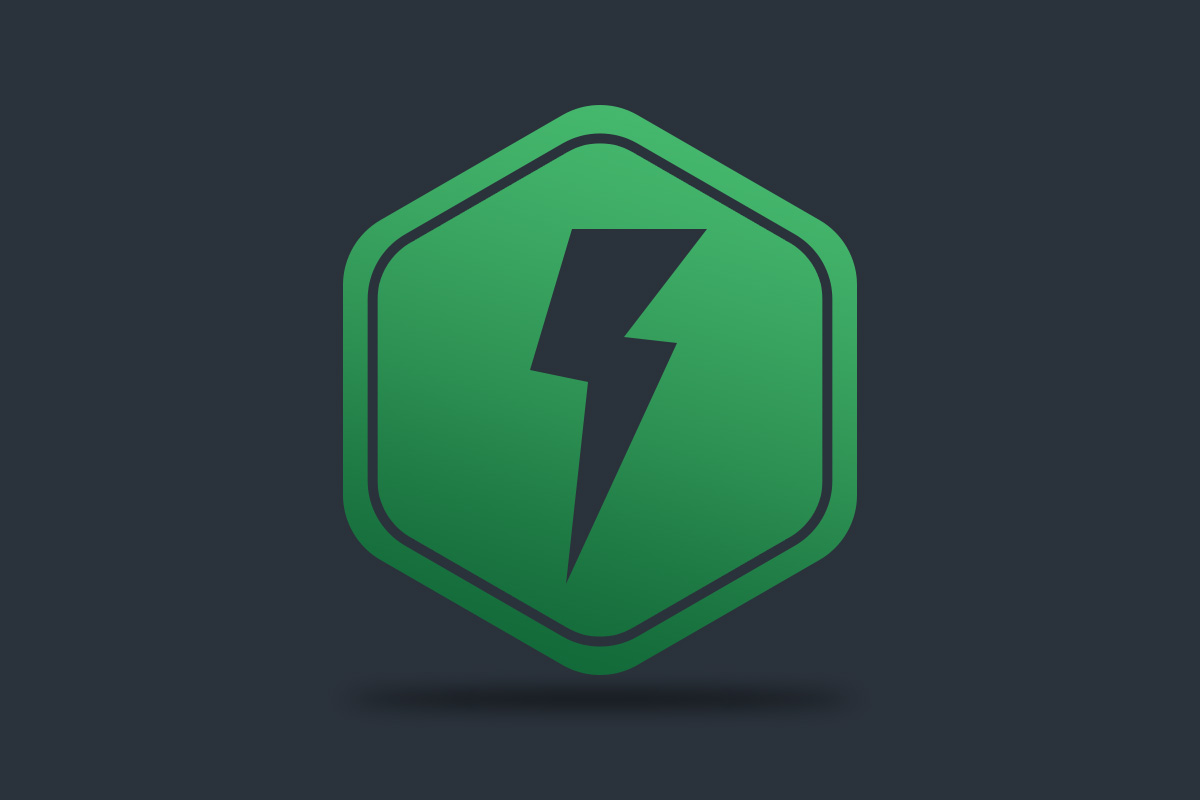 Whole-Home Surge Protection Graphic depicting a green hexagon with a lighting bolt